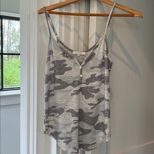 Olivaceous Gray Camo Knit Top